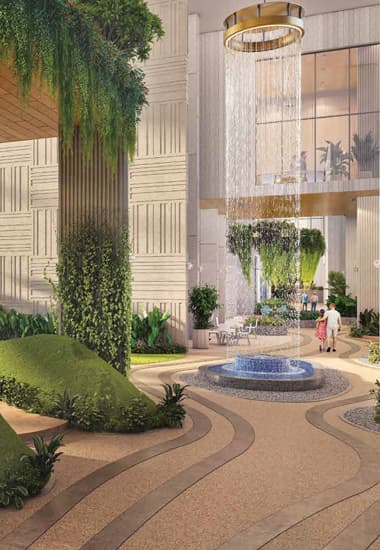ANP Privado, Baner — clubhouse water feature and lobby