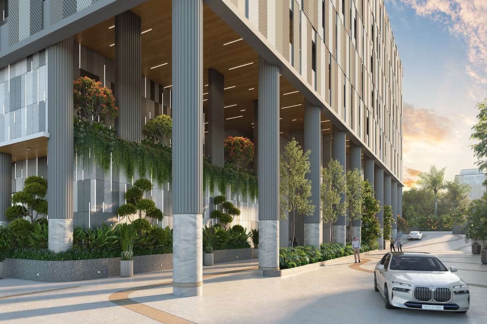ANP Privado, Baner — tower entrance and drop-off drive