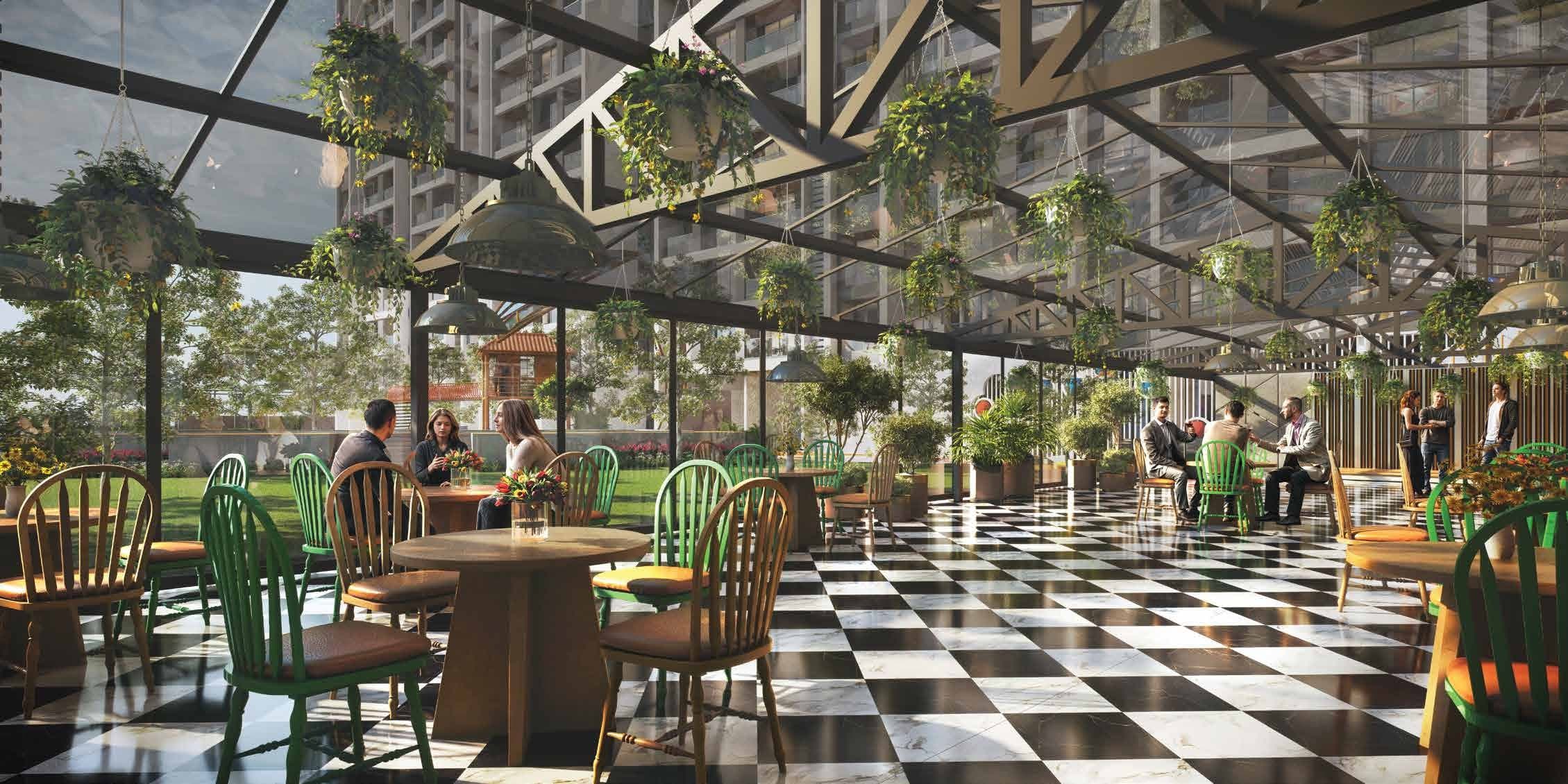 Kohinoor Woodshire, Bhugaon — glasshouse clubhouse & cafe